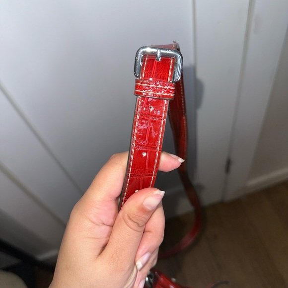 Guess Red Crocodile Embossed Crossbody Bag - Picture 15 of 15